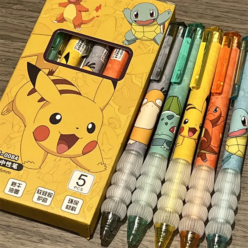 Gel Ink Pen Set - 5 шт., набор гелевых ручек Пикачу,