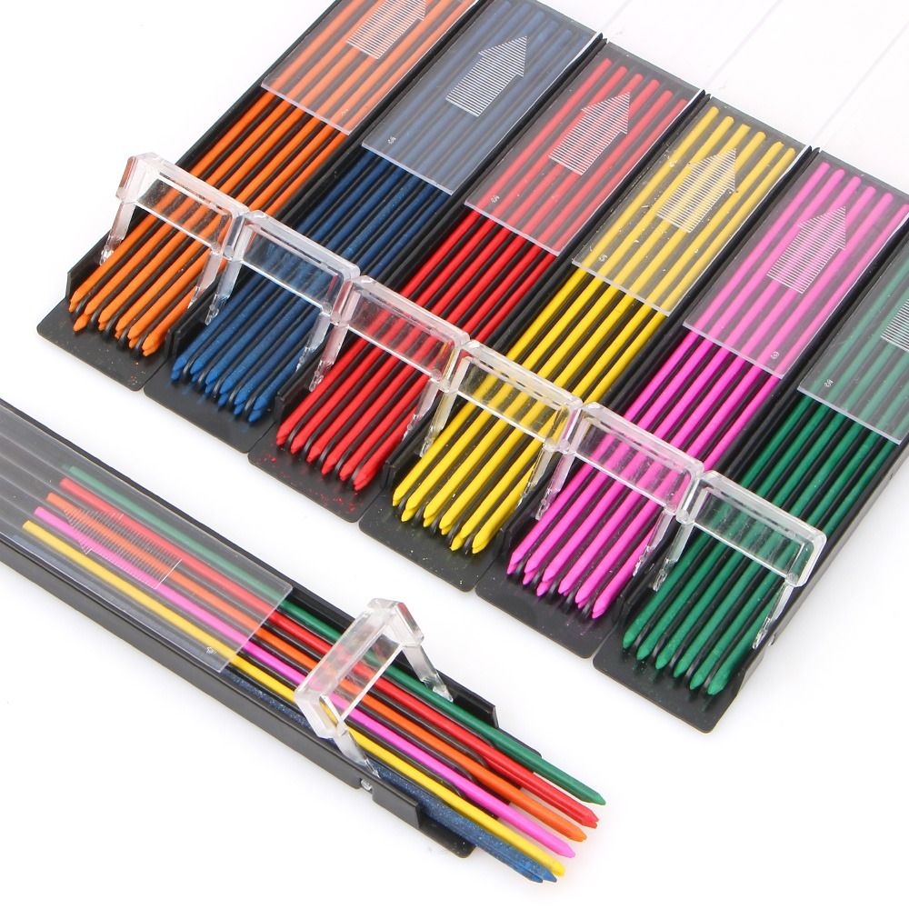 Mechanical Pencil Lead - 12 шт./коробка, разноцветные механические карандаши HB