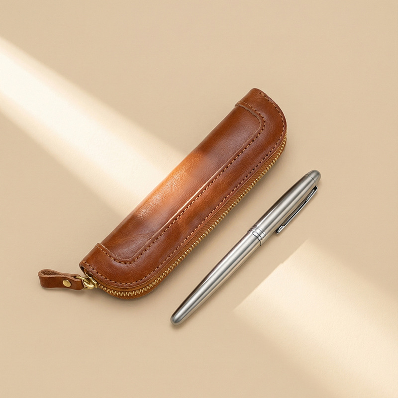 Tan Stationery & Office Supply - Винтажный кожаный чехол для ручек из