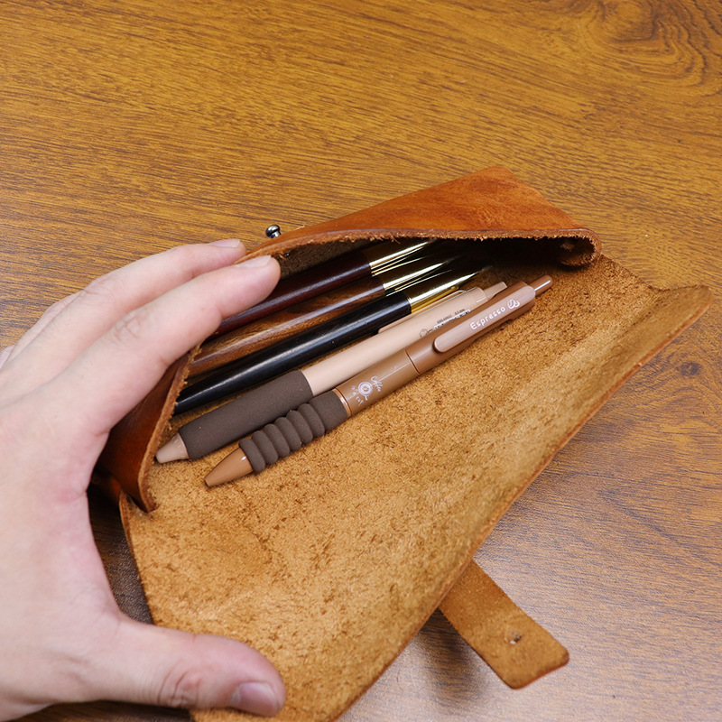 Tan Stationery & Office Supply - Винтажный пенал из кожи растительного дубления