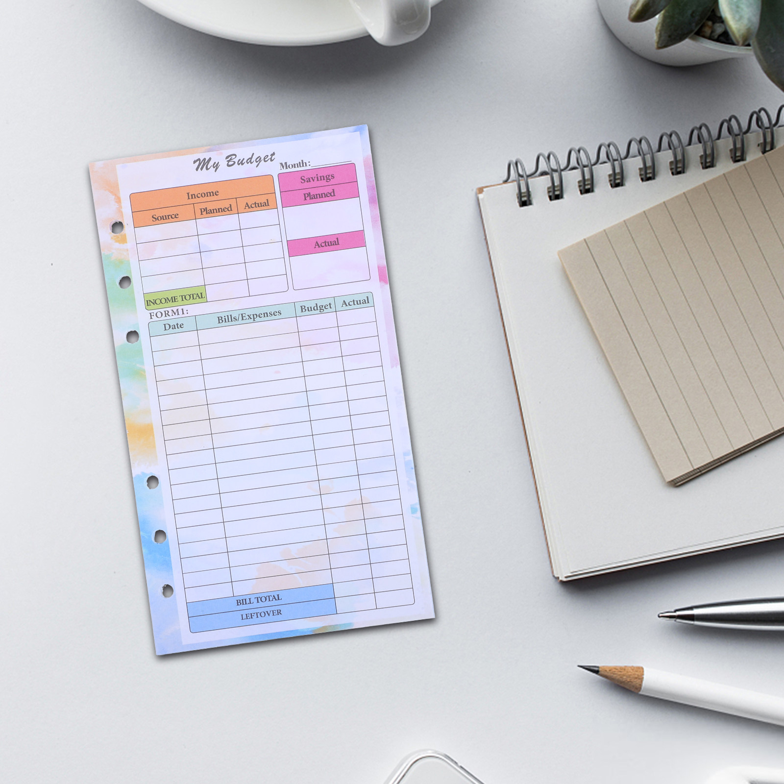Planner Weekly Budget - 14 листов A6, сменные блоки для
