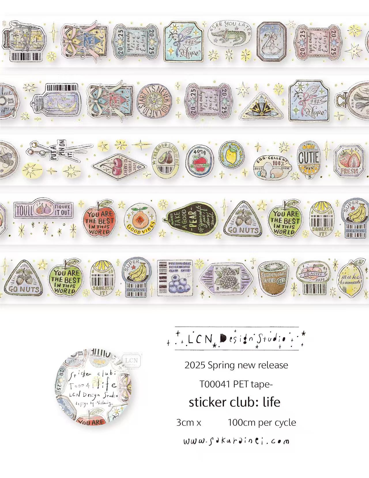 Washi Tape Set - 1 петля LCN винтажная наклейка Club