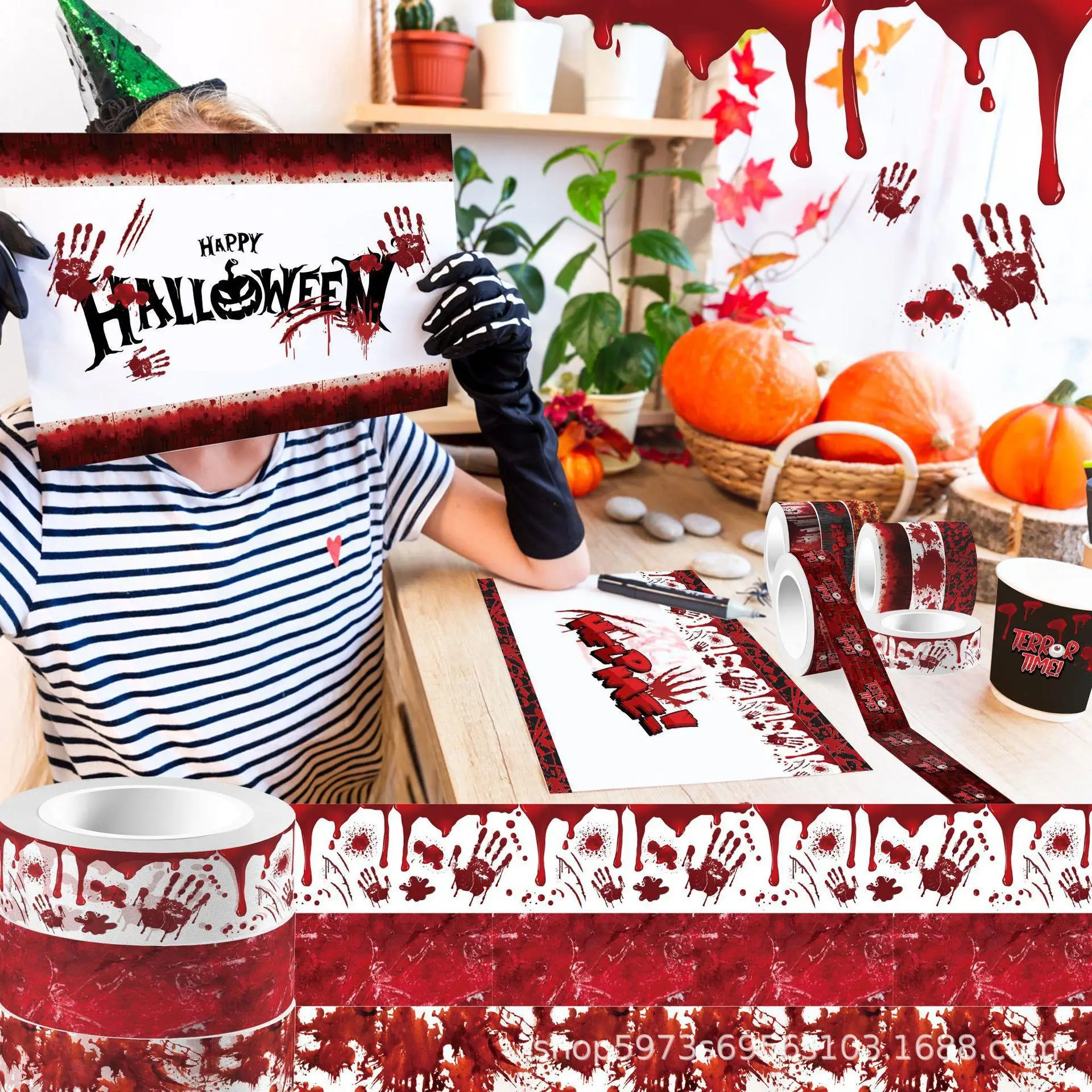 Хэллоуин кровавая рука кровоте – обзор и цена Washi Tape Set